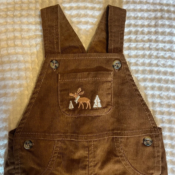 Carter’s Brown Corduroy Overalls with Moose - Picture 3 of 7